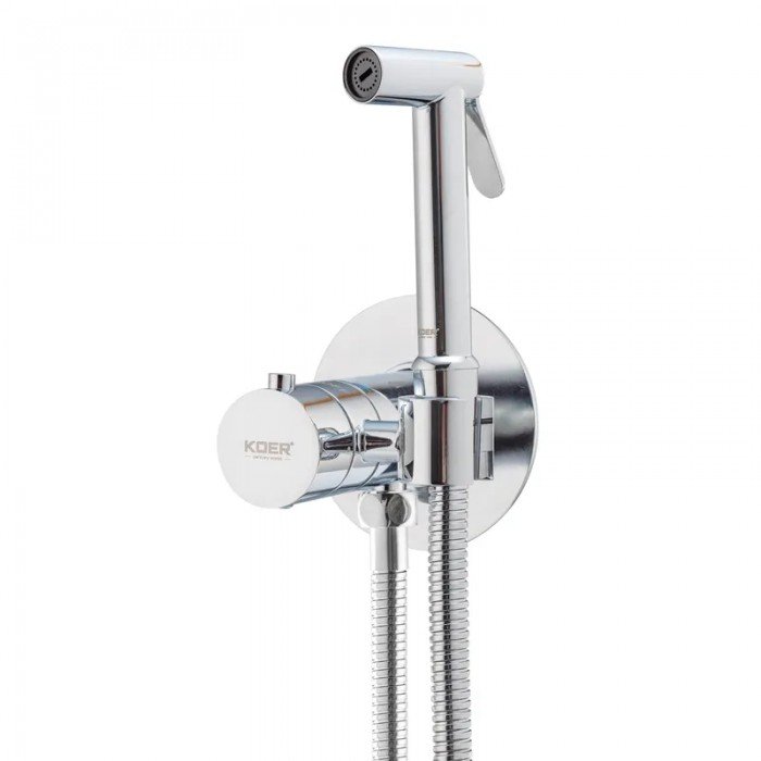 Змішувач для гігієнічного душу Koer KB-24029-01 термостатичний вбудований, колір хром (KR5485)