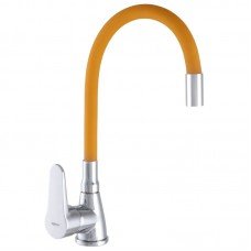 Смеситель для кухни Zerix SOP7 146 с оранжевым гибким изливом (ZX2657)