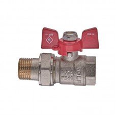 Кран с американкой Nolf classic NFC.921-06-1/2" FM ГШБ, ручка "бабочка" красная (NF3150)