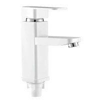 Смеситель для умывальника Plamix Kub-001 White (с подводкой) (PM0611) Смеситель для умывальника Plamix Kub-001 White (с подводкой) (PM0611)