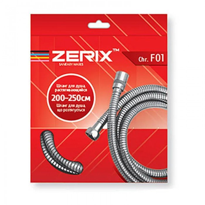 Шланг розтяжний Zerix Chr.F01 (200 см) (ZX2621) Шланг розтяжний Zerix Chr.F01 (200 см) (ZX2621)