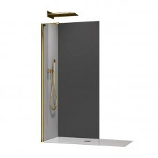 Душевая перегородка Koer SR SP02-100x200-TR-12 Walk-In проз.стекло Easy Clean 8мм, матовое золото ( Душевая перегородка Koer SR SP02-100x200-TR-12 Walk-In проз.стекло Easy Clean 8мм, матовое золото (