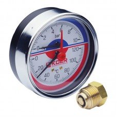 Термо-манометр аксіальний (KOER KM.812A) (0-10 bar), D 80мм, 1/4''-1/2'' (KR0219) Термо-манометр аксіальний (KOER KM.812A) (0-10 bar), D 80мм, 1/4''-1/2'' (KR0219)