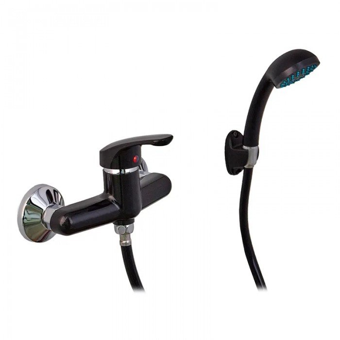 Змішувач для душу Plamix Afina-003 SET Black (зі шлангом, лійкою та кронштейном) (PM0646) Змішувач для душу Plamix Afina-003 SET Black (зі шлангом, лійкою та кронштейном) (PM0646)