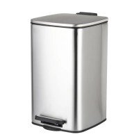 Відро для сміття з плавним закриттям квадратне Zerix Kubix-TC0108 SS Color 8л колір нержавійка (ZX589