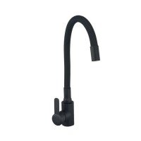 Змішувач для кухні з силиконовим. вил. Champion EZA-011 Black REFL.Black з нерж. сталі (CH6457)