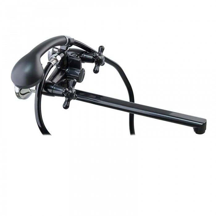 Змішувач для ванної Plamix Sirius-140 Black (зі шлангом та лійкою) (PM0638) Змішувач для ванної Plamix Sirius-140 Black (зі шлангом та лійкою) (PM0638)