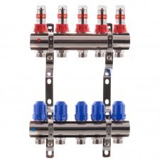 Коллекторный блок с расходомерами Koer KR.1110-05 1”x5 ways (KR2642) Коллекторный блок с расходомерами Koer KR.1110-05 1”x5 ways (KR2642)