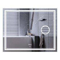 Дзеркало Mixxus Premium QUADRO MR20-100x80 з Led Touch, Anti-fog, димером, регулятором яскравості, лінз