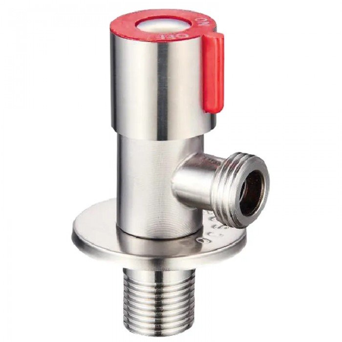 Кран для подключения сантехприборов Zerix VAL-02-1/2x1/2 с нерж. стали (красный) (ZX4938) Кран для подключения сантехприборов Zerix VAL-02-1/2x1/2 с нерж. стали (красный) (ZX4938)