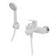 Змішувач для ванни Plamix Lucas-009 EURO SET White з шлангом, лійкою та кронштейном (PM0708) Змішувач для ванни Plamix Lucas-009 EURO SET White з шлангом, лійкою та кронштейном (PM0708)