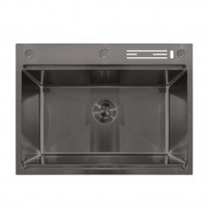 Мийка Mixxus MH7050-SK NANO-BLACK (3.0/0.8) з н.ст. зі сходинкою для суш.,з підст.під ножі(графіт)(MX1944)