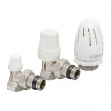 Комплект для подключения радиатора Koer SET-11 - 1/2"x1/2" (угловой) с термоголовкой ВН (KR3175)