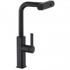 Смеситель для кухни с выдвижным изливом Mixxus Premium HAMMER 014 BLACK (MI6954)