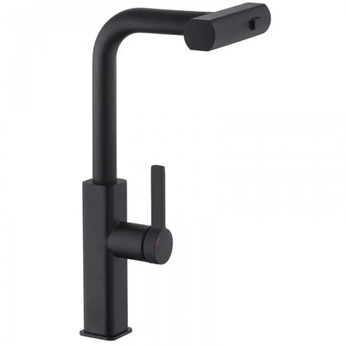 Смеситель для кухни с выдвижным изливом Mixxus Premium HAMMER 014 BLACK (MI6954)