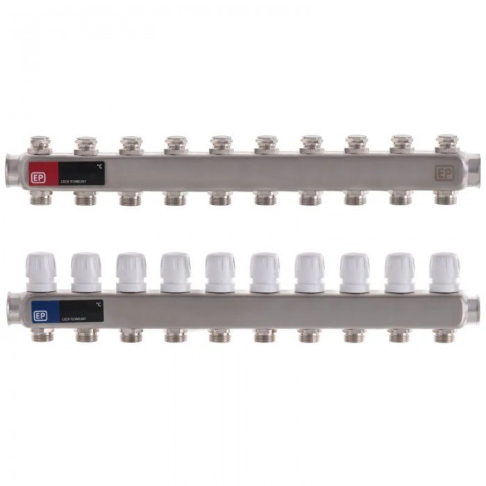 Коллекторный блок с термостат. клапанами Europroduct EP.S1100-10 1"x10 (EP4997) Коллекторный блок с термостат. клапанами Europroduct EP.S1100-10 1"x10 (EP4997)
