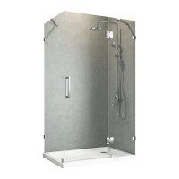 Боковая стенка для кабины Koer SR SW04-90x200-TR-07 прозрачное стекло Easy Clean 10мм, графит (KR53