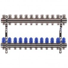 Коллекторный блок с термостатическими клапанами Koer KR.1100-12 1”x12 ways (KR2638)