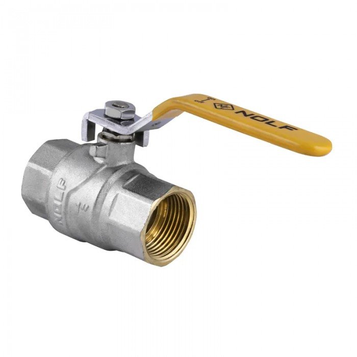 Кран шаровой Nolf NF.612 - 1" FF ГГВ YELLOW, ручка "рычаг" желтая (NF2926)