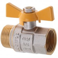 Кран шаровой Waterpro WP607-20FMW-Y - 3/4" FMW ГШМ YELLOW, ручка "бабочка" желтая (WP2892)