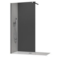 Душевая перегородка Koer SR SP01-120x200-TR-01 Walk-In прозрачное стекло Easy Clean 8мм, хром (KR53