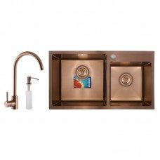 Набор Mixxus SET-7843D-220x1.0-PVD (мойка+смеситель+диспенсер) (MX0586) Набор Mixxus SET-7843D-220x1.0-PVD (мойка+смеситель+диспенсер) (MX0586)