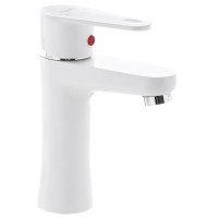 Змішувач для умивальника Plamix Vega-001 Білий (без підводки) (PM0570) Змішувач для умивальника Plamix Vega-001 Білий (без підводки) (PM0570)