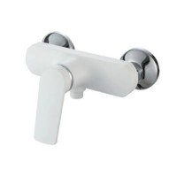 Змішувач для душової кабіни Plamix Lucas-003 SET White з шлангом, лійкою та кронштейном (PM0711)