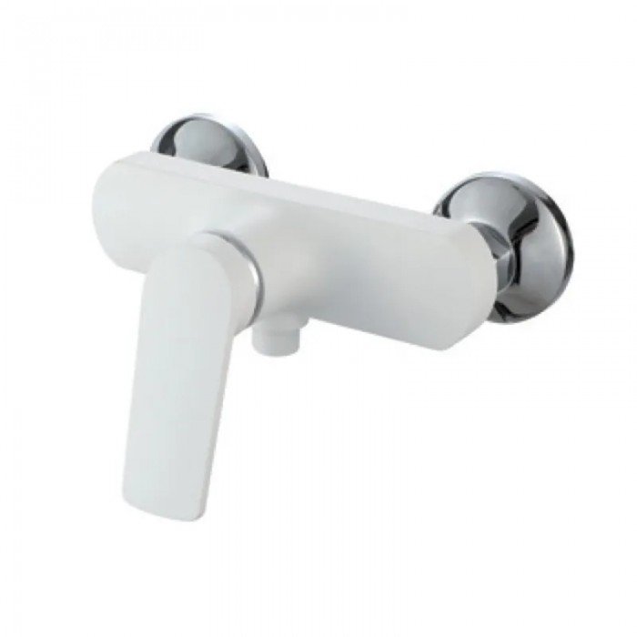 Змішувач для душової кабіни Plamix Lucas-003 SET White з шлангом, лійкою та кронштейном (PM0711) Змішувач для душової кабіни Plamix Lucas-003 SET White з шлангом, лійкою та кронштейном (PM0711)