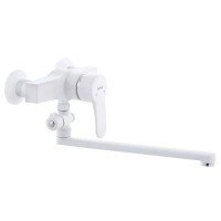 Смеситель для ванны Plamix Mario-006 White (без шланга и лейки) (PM0560) Смеситель для ванны Plamix Mario-006 White (без шланга и лейки) (PM0560)