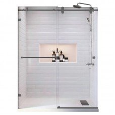 Дверь в нишу Koer SR SD06-140x220-TR-07 прозрачное стекло Easy Clean 8мм, графит (KR5369)