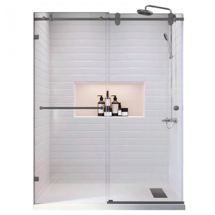 Дверь в нишу Koer SR SD06-140x220-TR-07 прозрачное стекло Easy Clean 8мм, графит (KR5369) Дверь в нишу Koer SR SD06-140x220-TR-07 прозрачное стекло Easy Clean 8мм, графит (KR5369)