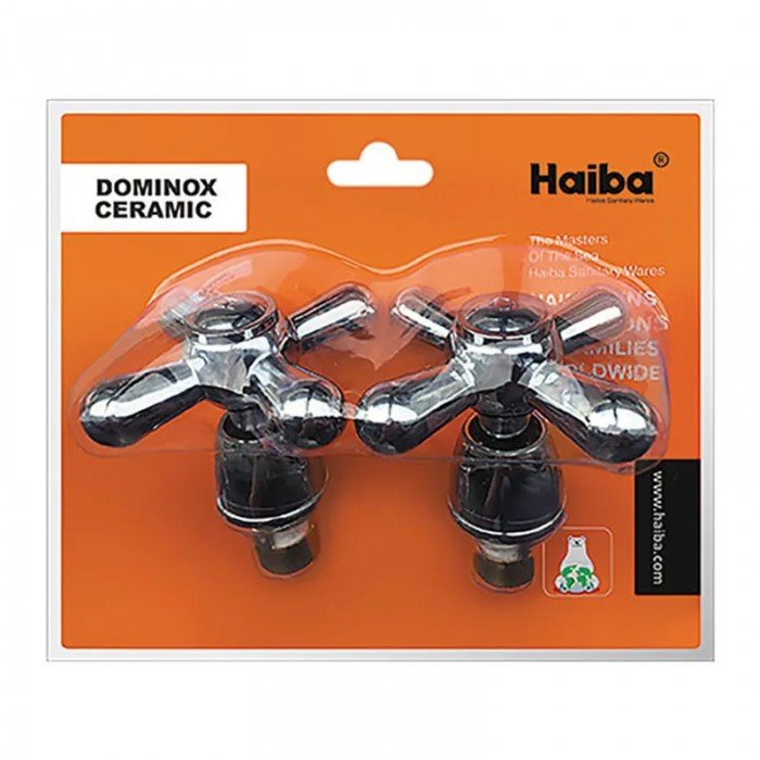 Ручки для змішувача з кран буксами (пара) Haiba Dominox (кераміка) (HB0576) Ручки для змішувача з кран буксами (пара) Haiba Dominox (кераміка) (HB0576)