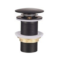 Донный клапан для раковины без перелива Champion POP-UP-02 BLACK автоматический (Click-Clack) (Цвет Донный клапан для раковины без перелива Champion POP-UP-02 BLACK автоматический (Click-Clack) (Цвет
