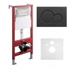 Комплект установочный для унитаза Koer KT-0501-05 (с пан. смыва KT-0601-05 Черная матовая + звукоиз Комплект установочный для унитаза Koer KT-0501-05 (с пан. смыва KT-0601-05 Черная матовая + звукоиз