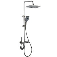 Душевая колонна со смесителем Mixxus Premium RIVIERA 009-J GRAPHITE с кнопкой переключения, 4 режим Душевая колонна со смесителем Mixxus Premium RIVIERA 009-J GRAPHITE с кнопкой переключения, 4 режим