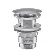 Донный клапан для раковины с переливом Koer PW-03-01 автоматический (Click-Clack) (Цвет хром) 1 1/4