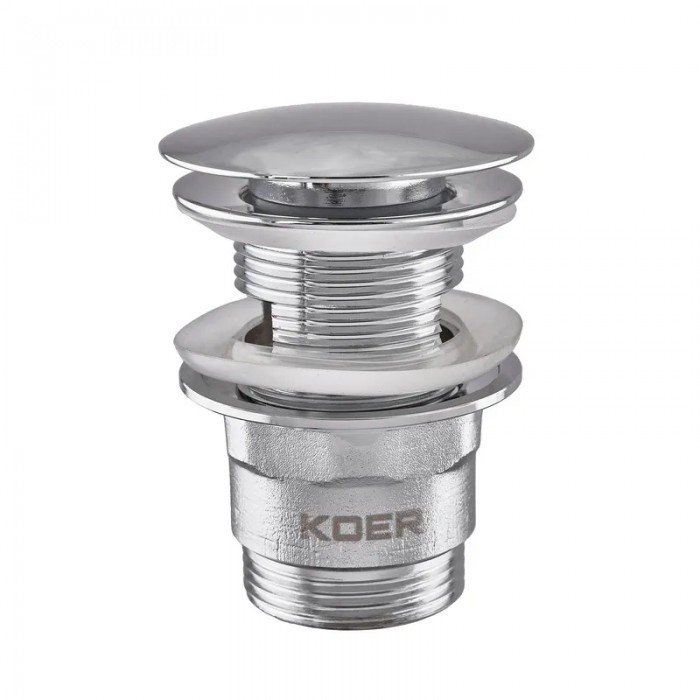 Донный клапан для раковины с переливом Koer PW-03-01 автоматический (Click-Clack) (Цвет хром) 1 1/4 Донный клапан для раковины с переливом Koer PW-03-01 автоматический (Click-Clack) (Цвет хром) 1 1/4