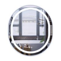 Зеркало Mixxus Premium ELLIPSE MV05-80x70-Reverse WHITE с Led Touch, Anti-fog, димером (3-6,5kK) (M