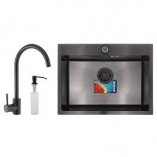 Набор Mixxus SET-6045-200x1.0-PVD (мойка+смеситель+диспенсер) (MX0587) Набор Mixxus SET-6045-200x1.0-PVD (мойка+смеситель+диспенсер) (MX0587)