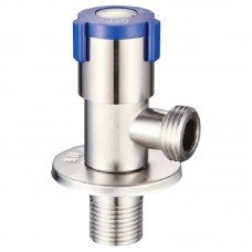 Кран для подключения сантехприборов Zerix VAL-06-1/2x1/2 из нерж.стали SUS304 (синий) (ZX5099) Кран для подключения сантехприборов Zerix VAL-06-1/2x1/2 из нерж.стали SUS304 (синий) (ZX5099)