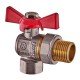 Кран с американкой угловой Waterpro WP400-15FMW-L - 1/2" ручка "бабочка" красная (WP2895)
