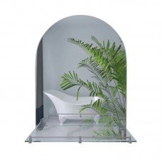 Зеркало настенное Zerix LAGUNA MRZ03-70x80x11 прямоугольное с дугообразным верхом и полкой (ZX5623)
