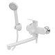 Смеситель для ванны Plamix Lucas-006 EURO SET White со шлангом, лейкой и кронштейном (PM0709) Смеситель для ванны Plamix Lucas-006 EURO SET White со шлангом, лейкой и кронштейном (PM0709)