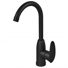 Смеситель для кухни Plamix Cezar-011-B SET Matte black (с подводкой) (PM0668)