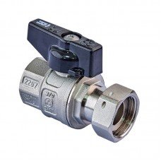 Кран шаровый Roho R115-075B -3/4"х3/4" прямой Н/Г, ручка "бабочка" черная (RO0234)