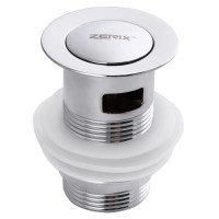 Донный клапан для раковины с переливом Zerix LR66-2 автоматический (Click-Clack) (Цвет хром) 1 1/4' Донный клапан для раковины с переливом Zerix LR66-2 автоматический (Click-Clack) (Цвет хром) 1 1/4'