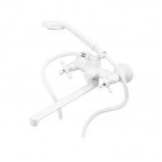 Смеситель для ванны Plamix Pablo -140 EURO SET White (со шлангом и лейкой) (PM0670) Смеситель для ванны Plamix Pablo -140 EURO SET White (со шлангом и лейкой) (PM0670)