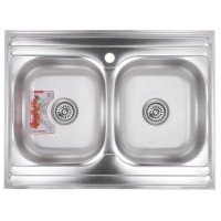 Кухонная мойка накладная Zerix Z8060B-08-180E (Satin) (ZX1620) Кухонная мойка накладная Zerix Z8060B-08-180E (Satin) (ZX1620)