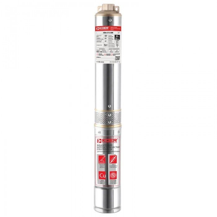 Скважинный насос центробежный Koer 2.5SDM 1.5/12+15M 1" (KP3160) Скважинный насос центробежный Koer 2.5SDM 1.5/12+15M 1" (KP3160)